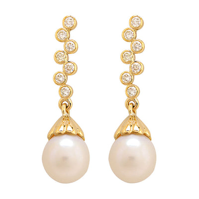 Earrings - South Sea Pearl And Diamond
