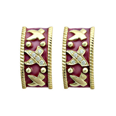 Earrings-Diamond (Enamel)  (1995E)