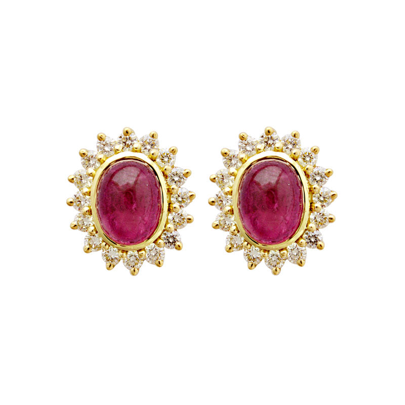 Earrings - Rubellite and Diamond | Singhvi Jewels