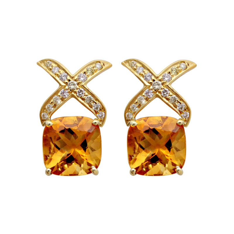 Earrings - Citrine and Diamond | Singhvi Jewels