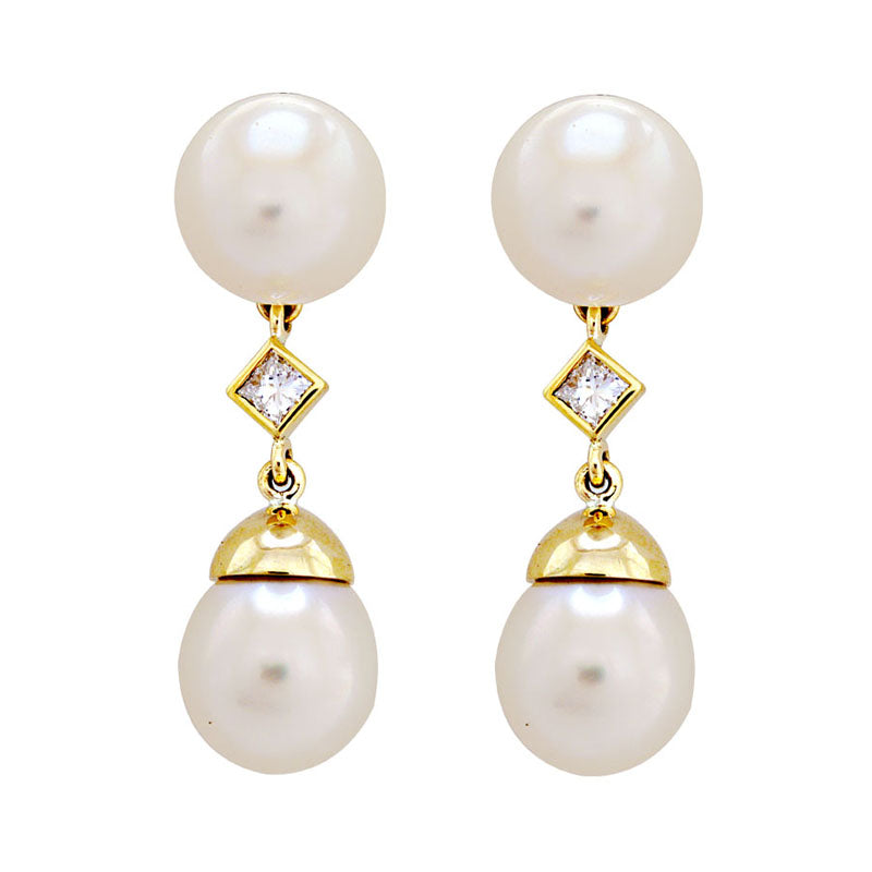 Earrings - South Sea Pearl and Diamond | Singhvi Jewels