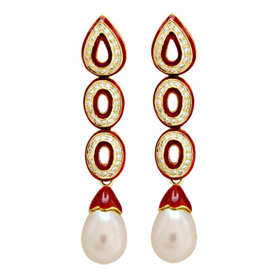 Earrings - South Sea Pearl And Diamond (Enamel)