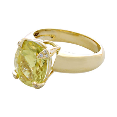 Ring - Lemon Quartz And Diamond (1881H)