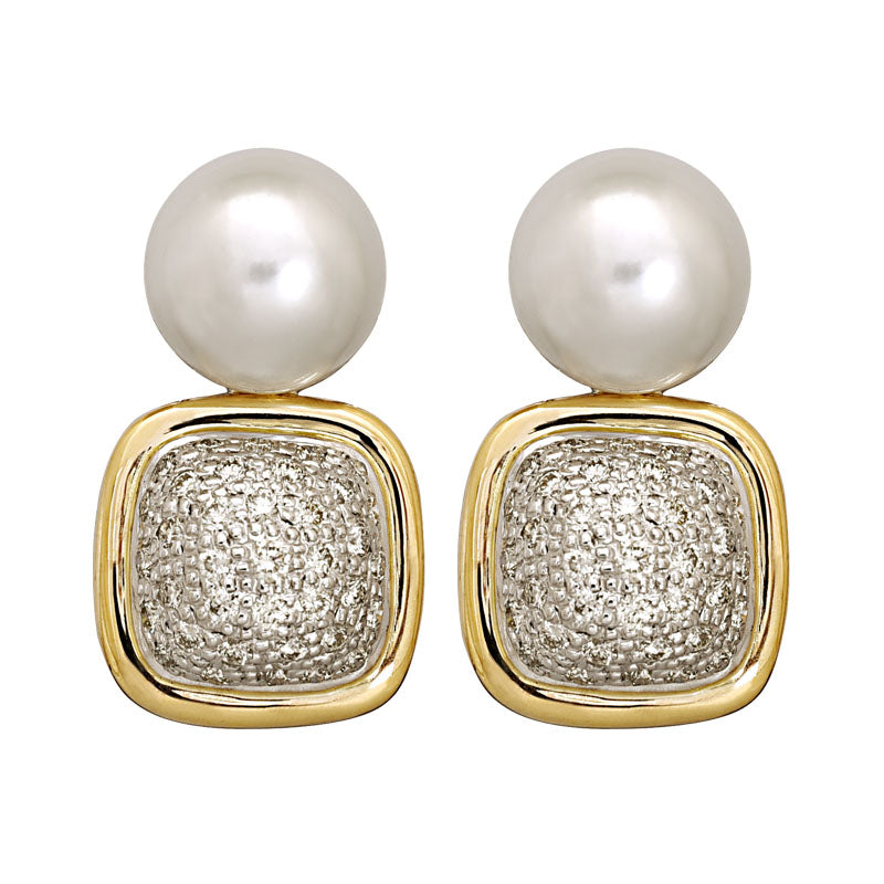 Earrings - South Sea Pearl and Diamond | Singhvi Jewels