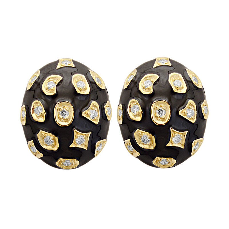 Earrings-Diamond (Enamel)