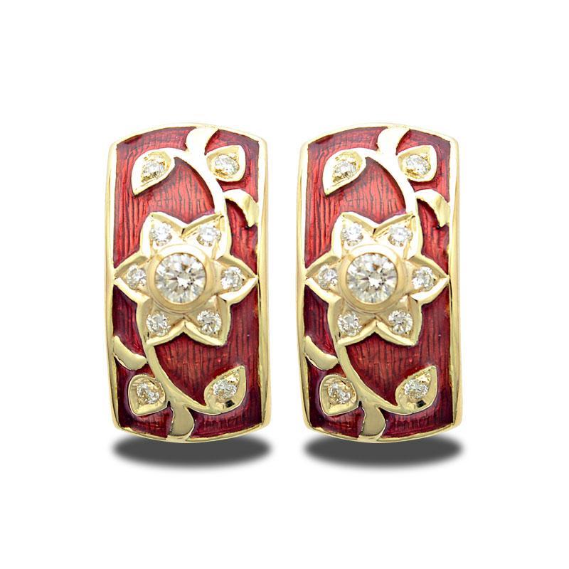 Earrings-Diamond (Enamel) (2004F) | Singhvi Jewels