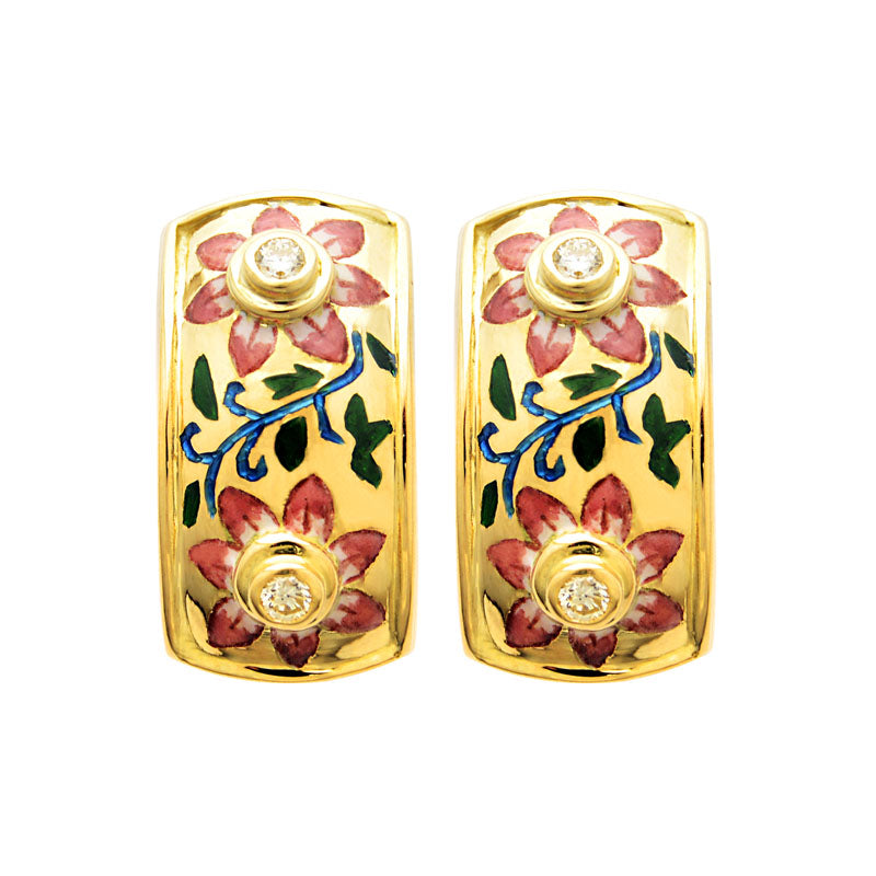 Earrings-Diamond (Enamel)