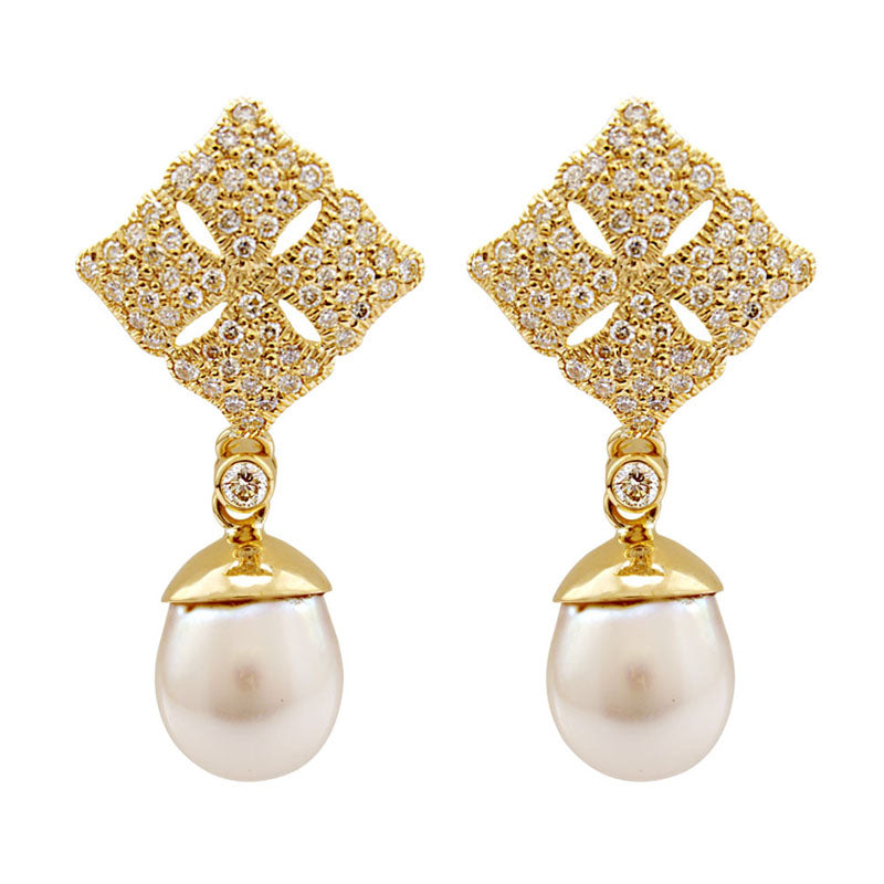 Earrings - South Sea Pearl and Diamond | Singhvi Jewels