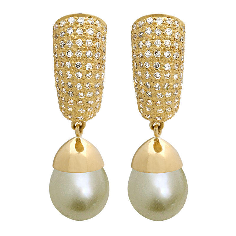 Earrings - South Sea Pearl and Diamond | Singhvi Jewels