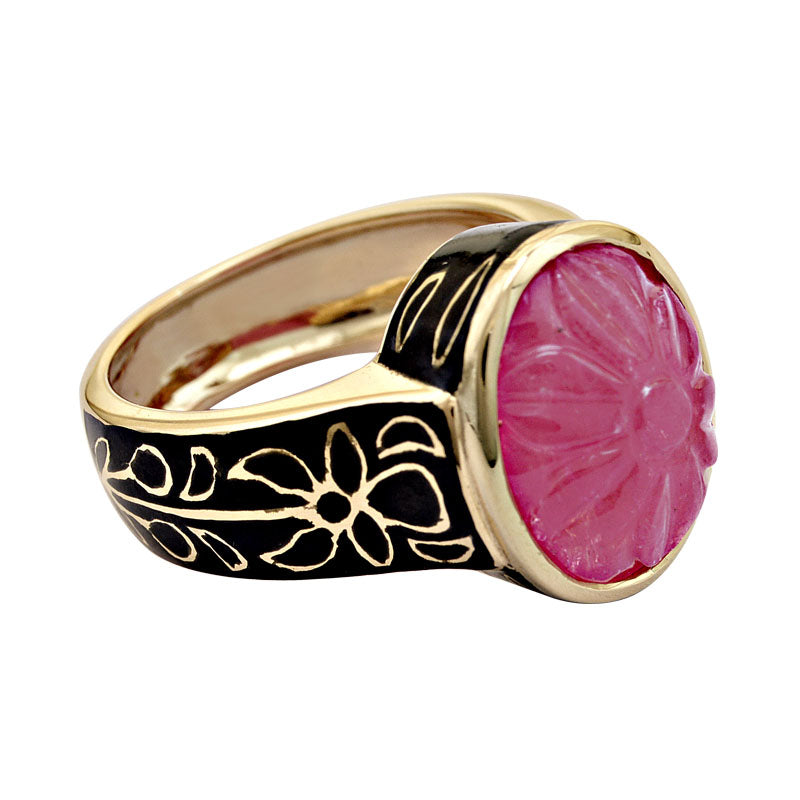 Ring-Rubellite (Enamel) | Singhvi Jewels