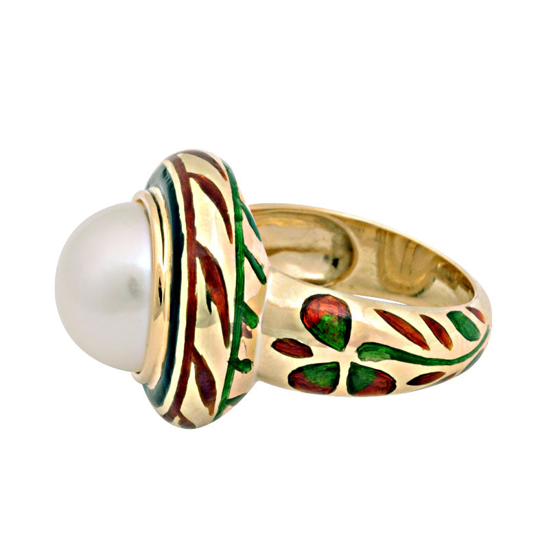 Ring - South Sea Pearl (Enamel) | Singhvi Jewels