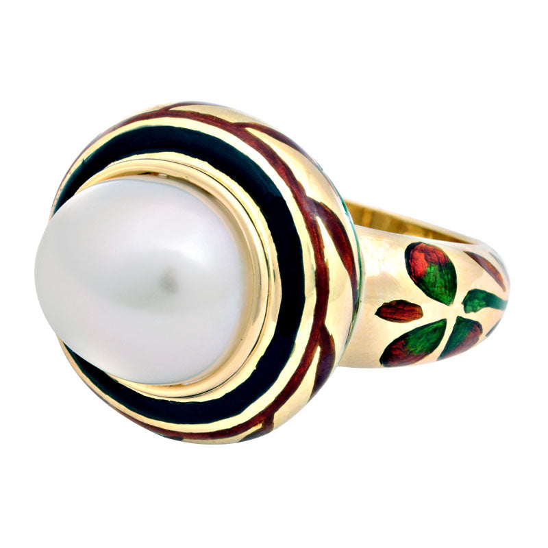 Ring - South Sea Pearl (Enamel) | Singhvi Jewels