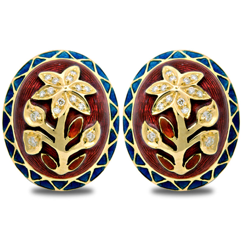 Earrings -Diamond (Enamel) | Singhvi Jewels