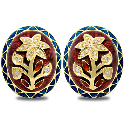 Earrings -Diamond (Enamel)
