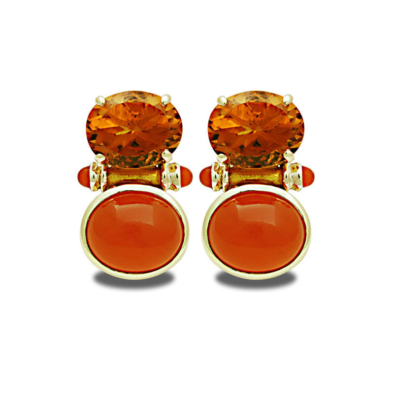 Earrings - Citrine and Cornelian (Enamel) | Singhvi Jewels