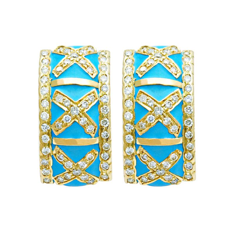 Earrings-Diamond (Enamel)
