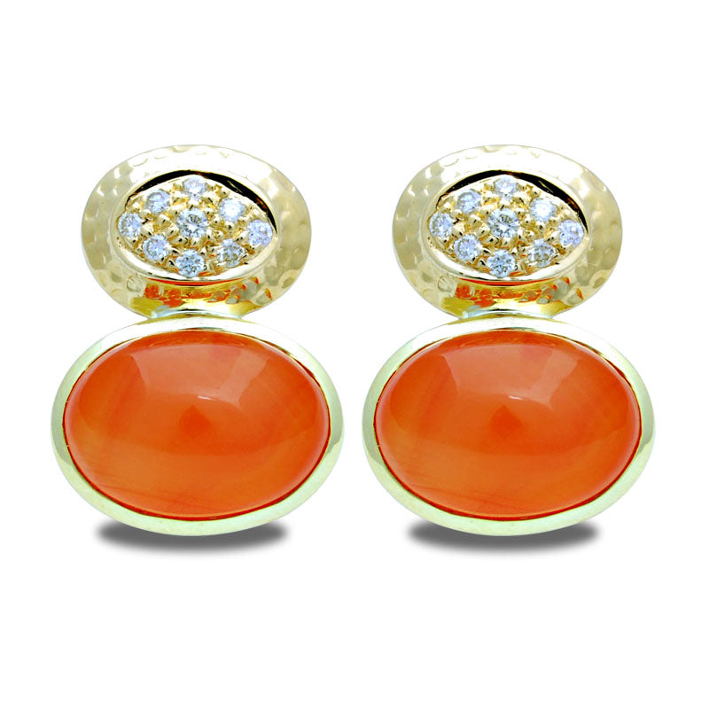 Earrings-Cornelian and Diamond