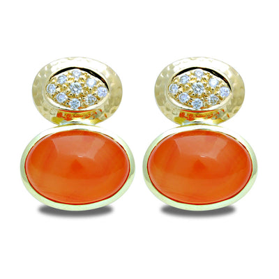 Earrings - Cornelian And Diamond