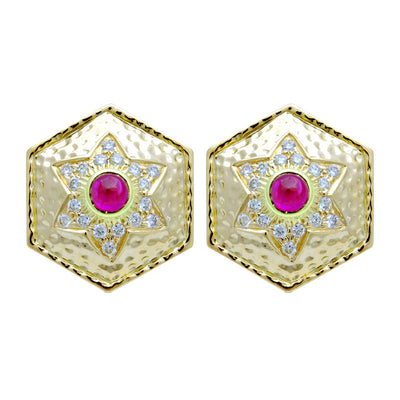 Earrings - Ruby And Diamond