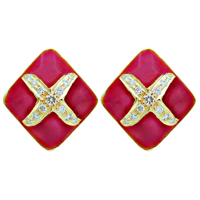 Earrings - Diamond (Enamel)