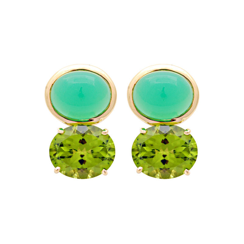 Earrings - Chrysoprase and Peridot | Singhvi Jewels