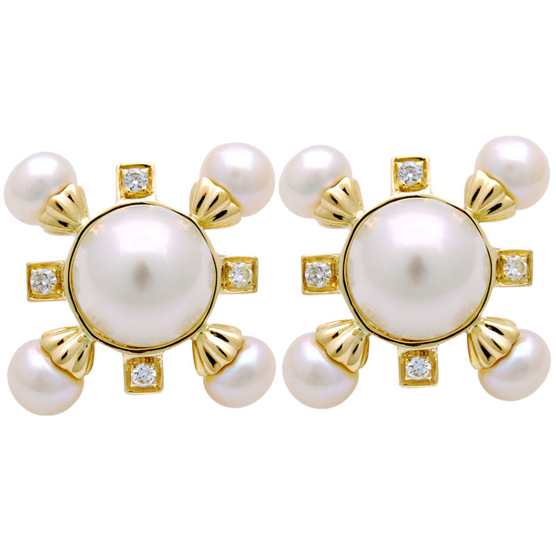 Earrings - South Sea Pearl, Fresh Water Pearl and Diamond | Singhvi Jewels