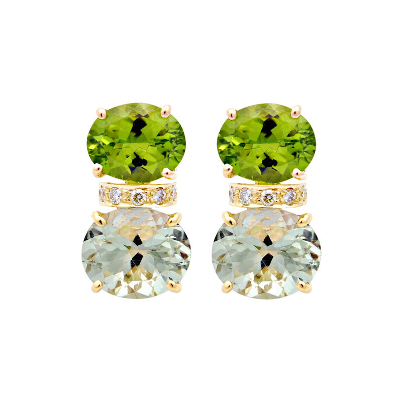 Earrings - Peridot, Green Quartz and Diamond | Singhvi Jewels