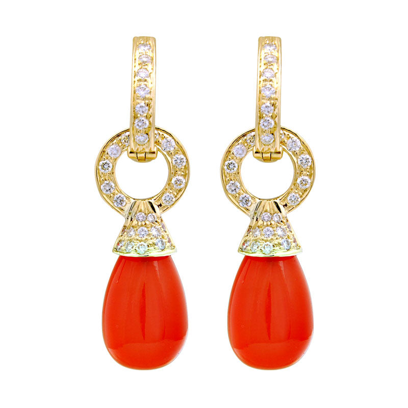 Earrings - Cornelian and Diamond | Singhvi Jewels