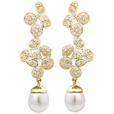 Earrings - South Sea Pearl And Diamond
