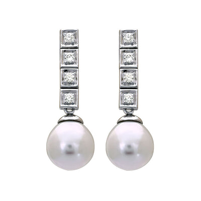 Earrings - South Sea Pearl And Diamond