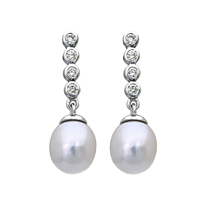 Earrings - South Sea Pearl and Diamond | Singhvi Jewels
