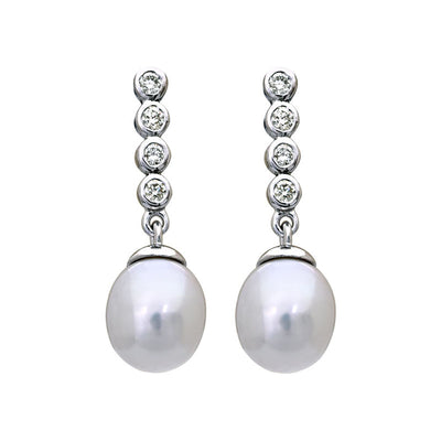 Earrings - South Sea Pearl And Diamond