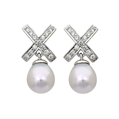 Earrings - South Sea Pearl And Diamond