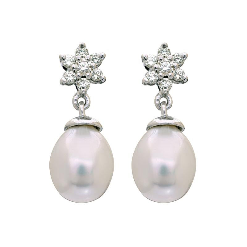Earrings-South Sea Pearl and Diamond (205DS) | Singhvi Jewels