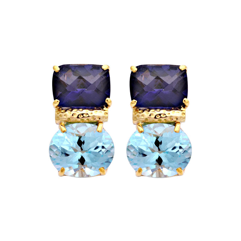 Earrings - Iolite and Blue Topaz | Singhvi Jewels
