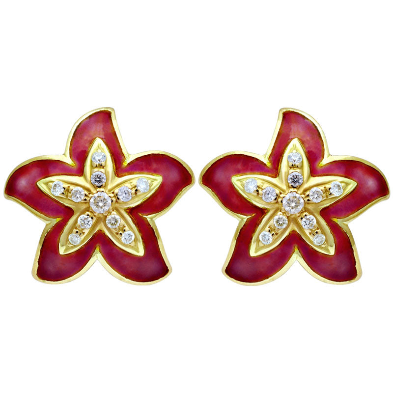 Earrings- Diamond (Enamel)  (2056I)