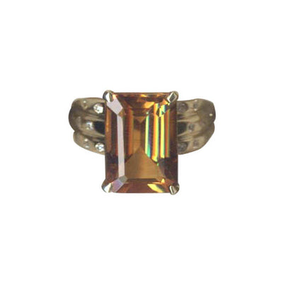 Ring- Citrine And Diamond  (2063M)