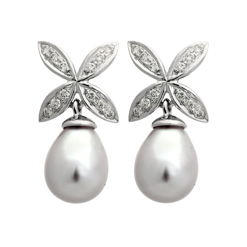 Earrings-South Sea Pearl and Diamond