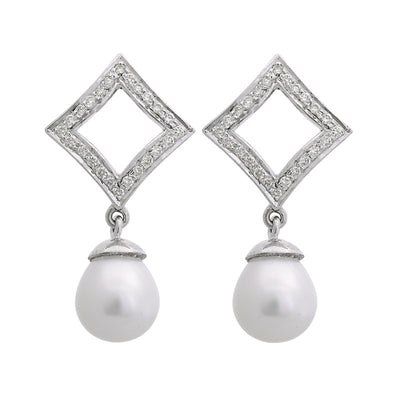 Earrings - South Sea Pearl And Diamond