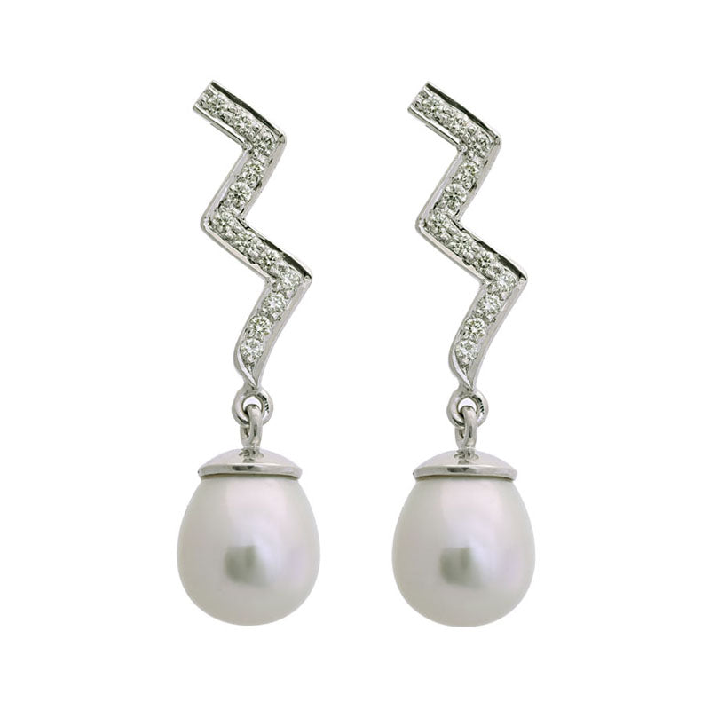 Earrings-South Sea Pearl and Diamond