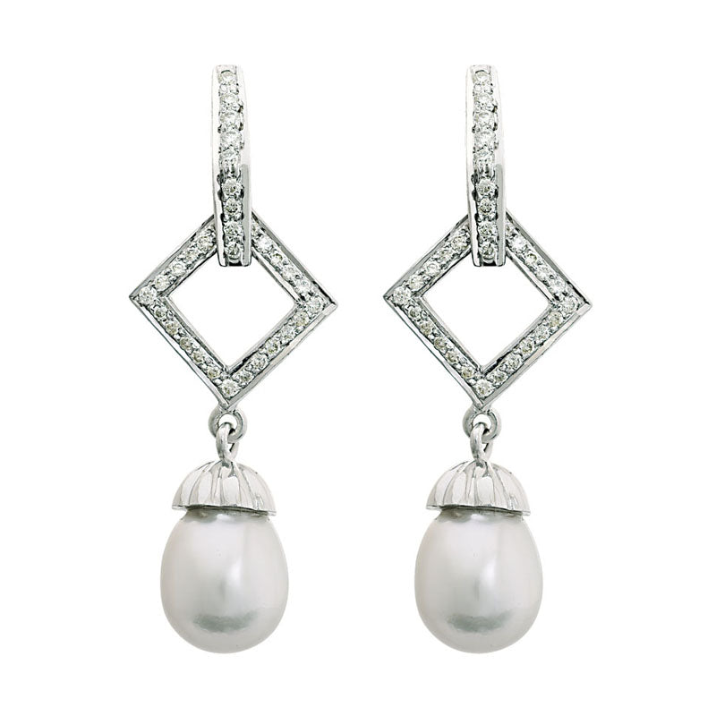 Earrings - South Sea Pearl and Diamond | Singhvi Jewels