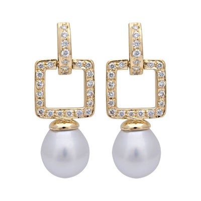 Earrings - South Sea Pearl And Diamond