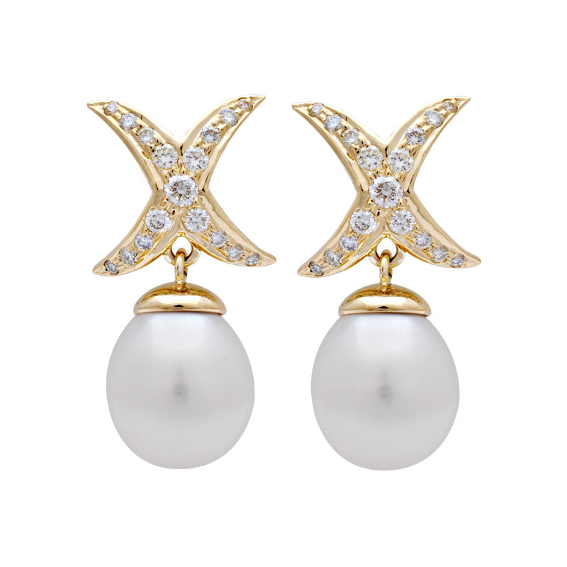 Earrings - South Sea Pearl and Diamond | Singhvi Jewels