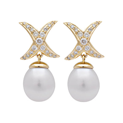 Earrings - South Sea Pearl And Diamond