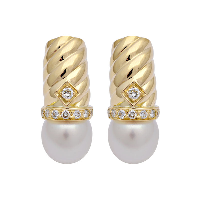 Earrings - South Sea Pearl and Diamond | Singhvi Jewels