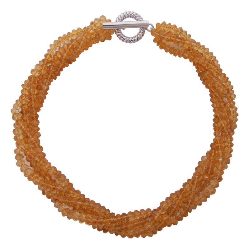 Neckbeads- Citrine with Silver Toggle