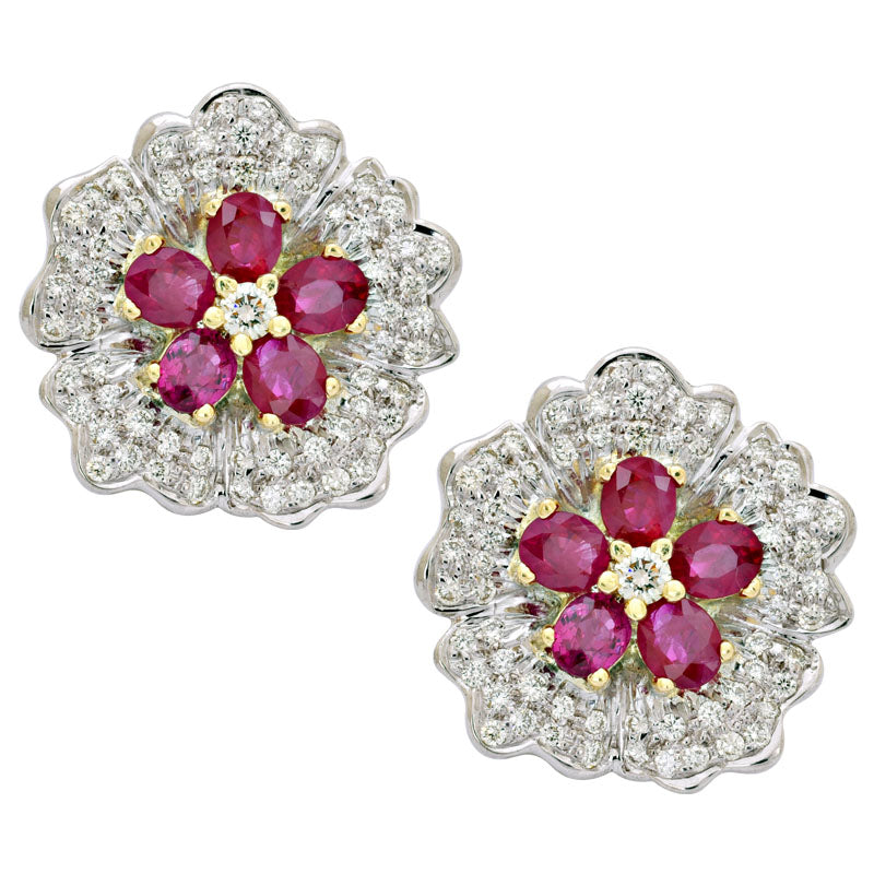 Earrings- Ruby and Diamond