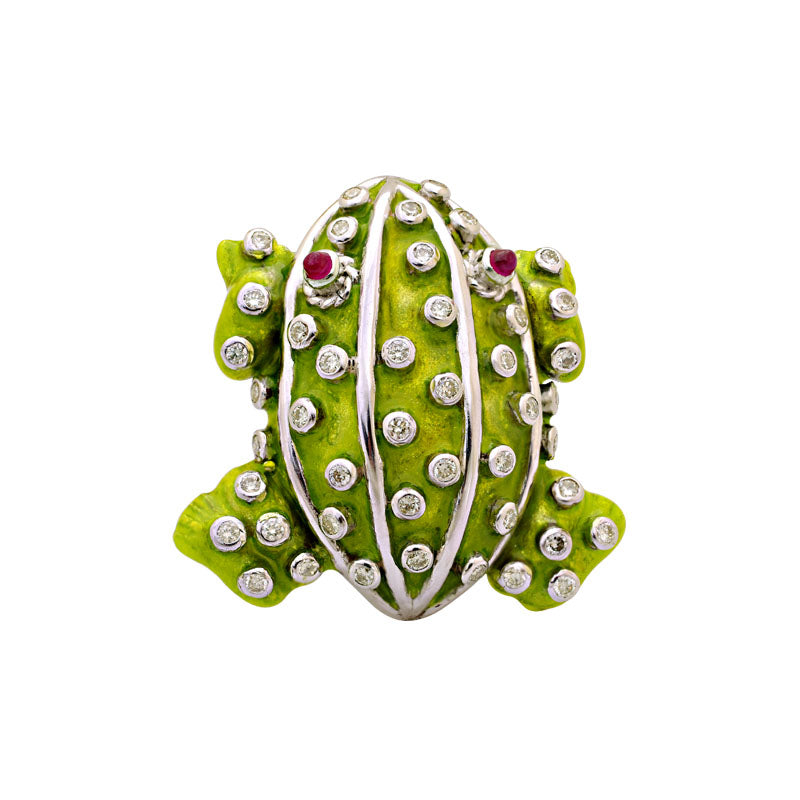 Brooch - Ruby and Diamond (Enamel) | Singhvi Jewels