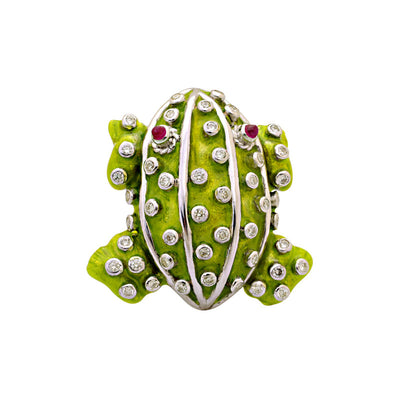 Brooch - Ruby And Diamond (Enamel)