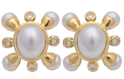 Repair - Earrings - Pearl and Diamond in 18K gold